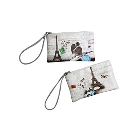 Ensemble de 24 accessoires rétro “Paris” – Détails originaux abordables pour mariages – Pochettes, portefeuilles, porte-monnaie, cadeaux et souvenirs pour événements spéciaux.