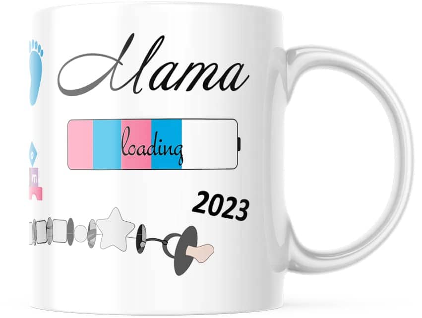 Geschenke-fabrik.de - Tasse avec inscription «Mama loading 2023 » et «Baby loading », pour future maman, femme enceinte