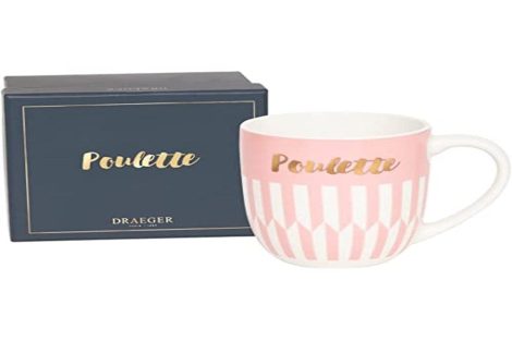 DRAEGER PARIS | Mug en céramique “Poulette” | Tasse humoristique pour femme, cadeau idéal pour proches.