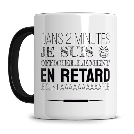 Les Délicieux Mugistes – Cadeau rigolo, unique pour hommes et femmes, Mug original avec un message hilarant (Officiellement en retard).