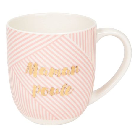 DRAEGER PARIS | Tasse Maman Poule en céramique rose | Idéal pour offrir à une maman rigolote, à la naissance, à la fête ou à un anniversaire | Cadeau original dans un coffret.