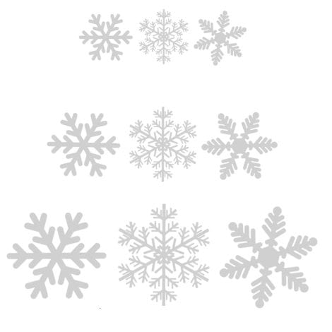 Ensemble de 108 flocons de neige PVC pour décorer fenêtres, portes, vitrines et façades en verre pendant Noël.