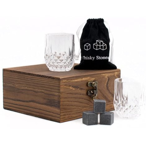 Coffret cadeau de verres à whisky TRIXES – Pour homme – Idéal pour fête des pères, retraite, Saint-Valentin.