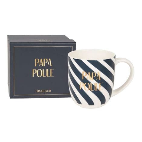 Mug humoristique en céramique “Papa Poule” de DRAEGER PARIS | Idéal pour les hommes, les pères, les super papas | Livré avec coffret cadeau.