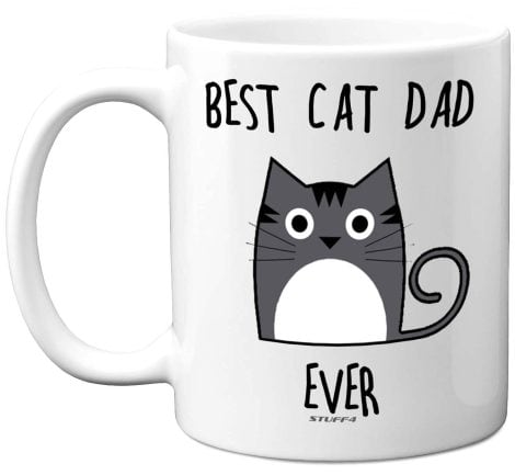 Tasse en céramique « Meilleur Papa Chat » – Lavable en lave-vaisselle – Idéal pour les amateurs de voitures, d’hommes et de chats.