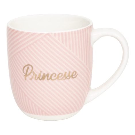 DRAEGER PARIS | Tasse en céramique rose “Princesse” | Idéal pour offrir à un collègue, une amie | Tasse originale avec boîte cadeau.