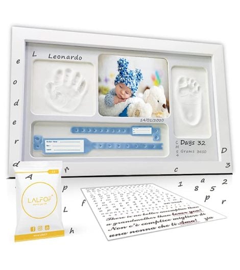 Cadre Personnalisable Empreinte Main Pied Bébé Lalfof, Testé Dermatologiquement. Cadeau Idéal pour la Naissance.