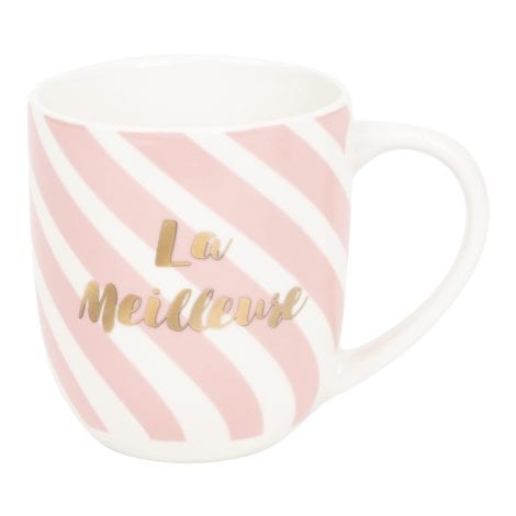 DRAEGER PARIS | Tasse en céramique rose “La Meilleure” | Parfait pour offrir à une amie, copine, amoureuse, collègue, famille, sur, maman | Tasse adorable dans un bel emballage-cadeau.