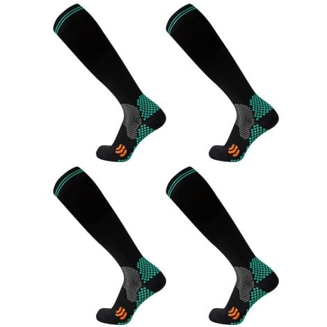 Chaussettes de Compression pour une meilleure circulation et plus de confort toute la journée. (S/M, Noir)