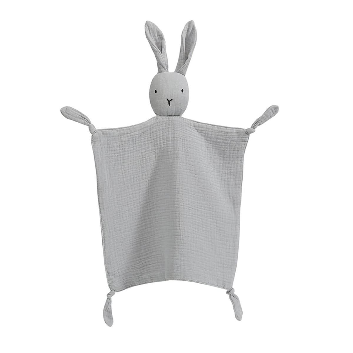 ZIGJOY Couverture de sécurité pour bébé Mousseline de Coton Nouveau-né Consolateur Doudou bébé pour Filles garçons Unisexe Grand Cadeau pour Tout-Petits Enfants Gris Lapin