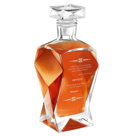 Maverton Carafe personnalisée pour Whisky, Cadeau idéal pour les hommes, Gravure incluse – Merci