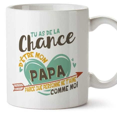 Tasse Mugffins Papa – Chance d’avoir un super papa – Cadeau original pour la fête des pères.