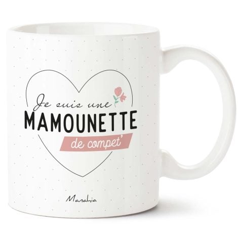 Tasse Personnalisée Manahia pour Maman, avec message “Je suis une super maman”, 330 mL, en céramique, avec boite en kraft. Fabriquée en France. Parfait pour Noël, anniversaire ou Fête des Mères.