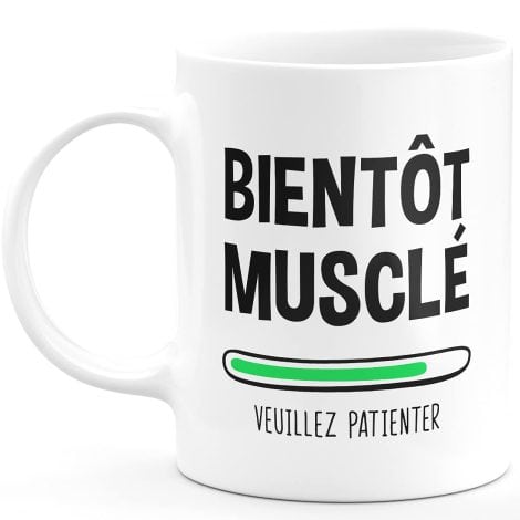 Tasse à café drôle et originale avec message pour homme et femme – future musculation – idée cadeau pour Noël.