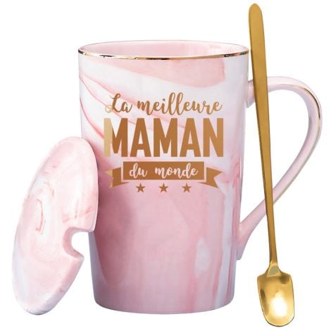 Tasse Maman ‘La Meilleure Maman du monde’ – Idée cadeau pour Anniversaire, Noël, Fête des Mères.