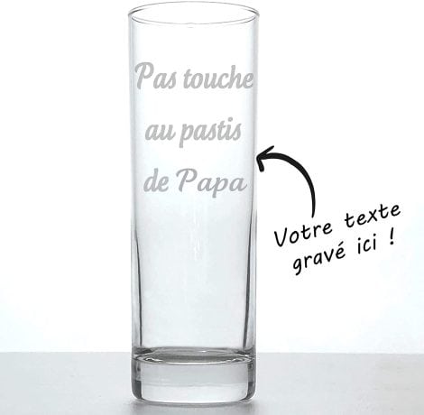 Verre personnalisé pour pastis avec gravure laser – Idéal pour offrir à un père à Noël, pour la retraite.