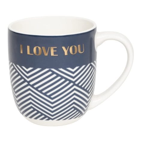 DRAEGER PARIS | Tasse à café “I Love You” en céramique bleue | Idée cadeau pour amour, amis, anniversaire | Avec coffret cadeau.