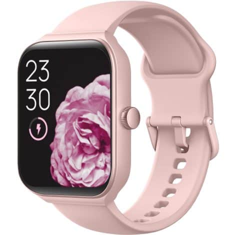 TOOBUR Montre Connectée Femme avec Fonctionnalités Smartwatch, Étanche IP68, Compatible avec iPhone et Android Rose.