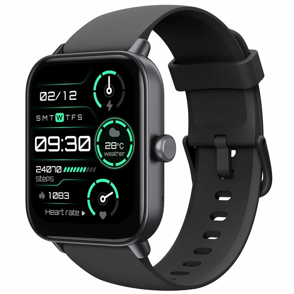 TOOBUR Montre Connectée Homme/Femme avec Alexa et Podometre, 1,8" Smartwatch avec 100 Sports, Repondre Appel et cardiofrequencemetre, Étanche IP68 pour Natation, Compatible avec iPhone et Android