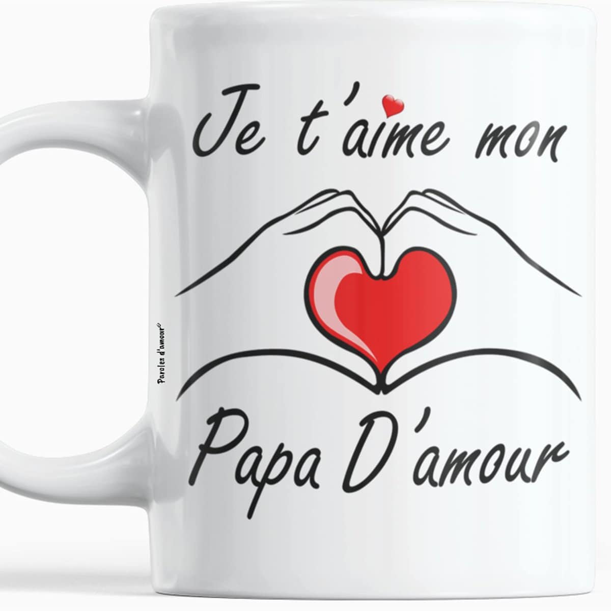 Paroles d'amour Cadeau Fete des Peres Mug Je t'aime Mon Papa d'Amour Cadeau Original pour l'anniversaire de papa fête de fin d'année Noel Idées cadeaux originale Fête des pères Tasse message