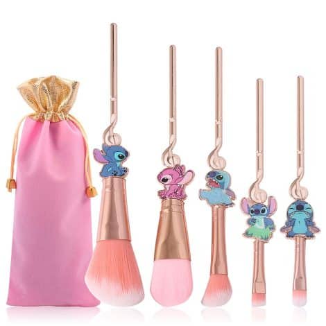 Ensemble de pinceaux de maquillage Kawaii Lilo et Stitch – Parfait pour tous les types de maquillage féminin.