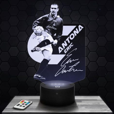 Veilleuse E.Cantona Football, idéale pour la décoration de la chambre. Idée cadeau homme originale pour Noël.