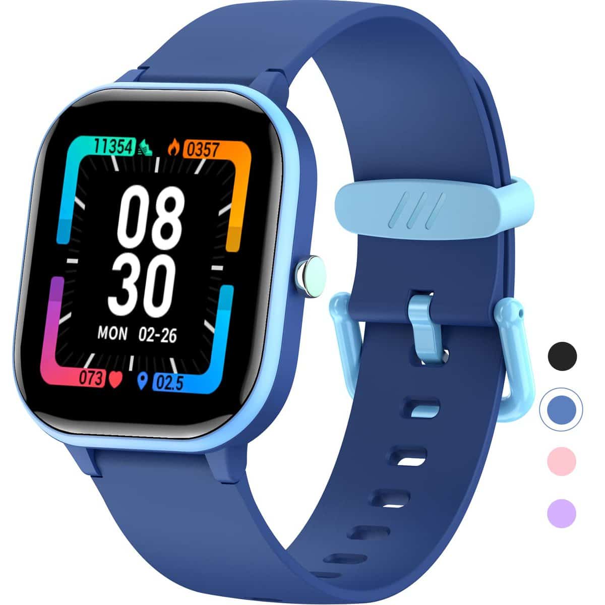 HENGTO Fitness Tracker Montre pour Enfants, Montre Intelligente étanche IP68 avec 19 Modes de Sport, podomètre, Moniteur de Sommeil, Excellent Cadeau pour garçons Adolescents 6-16 (Bleu)