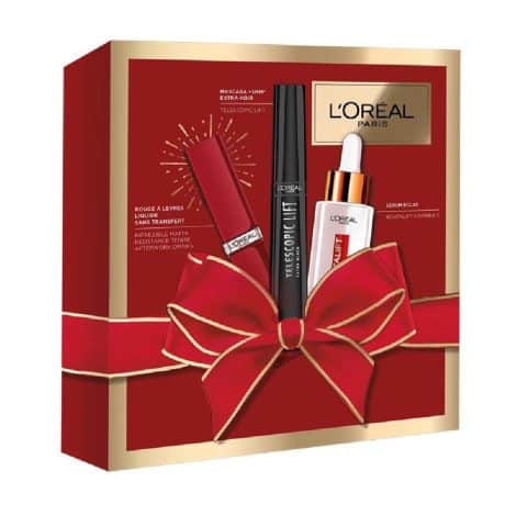 Coffret Noël – 3 Produits – Sérum Vitamine C – Mascara Telescopic Lift – Rouge à Lèvres Mat Liquide.