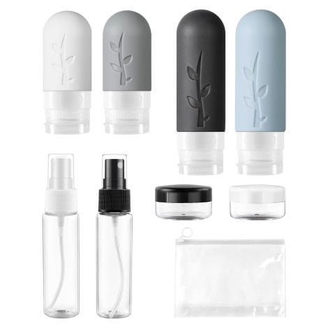 Flacons de Silicone AiQInu, 8 Flacons de Voyage 60/90ml rechargeables pour tous les produits de beauté.