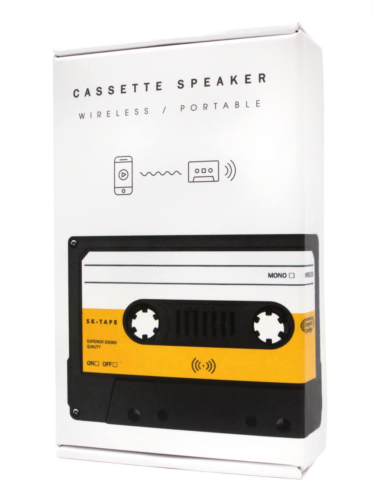 Suck UK | Haut-Parleur Bluetooth Cassette | Accessoires de téléphone au Design rétro | Haut-Parleur sans Fil Portable | Gadgets technologiques pour Femmes et Hommes | Haut-Parleur USB en Forme de