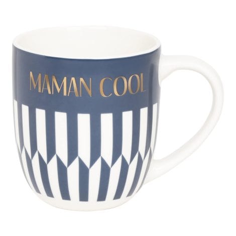 DRAEGER PARIS | Tasse céramique “Maman cool” bleue | Idée Cadeau Humour pour elle, Maman, Naissance, Mère | Fête, anniversaire | Coffret cadeau original.