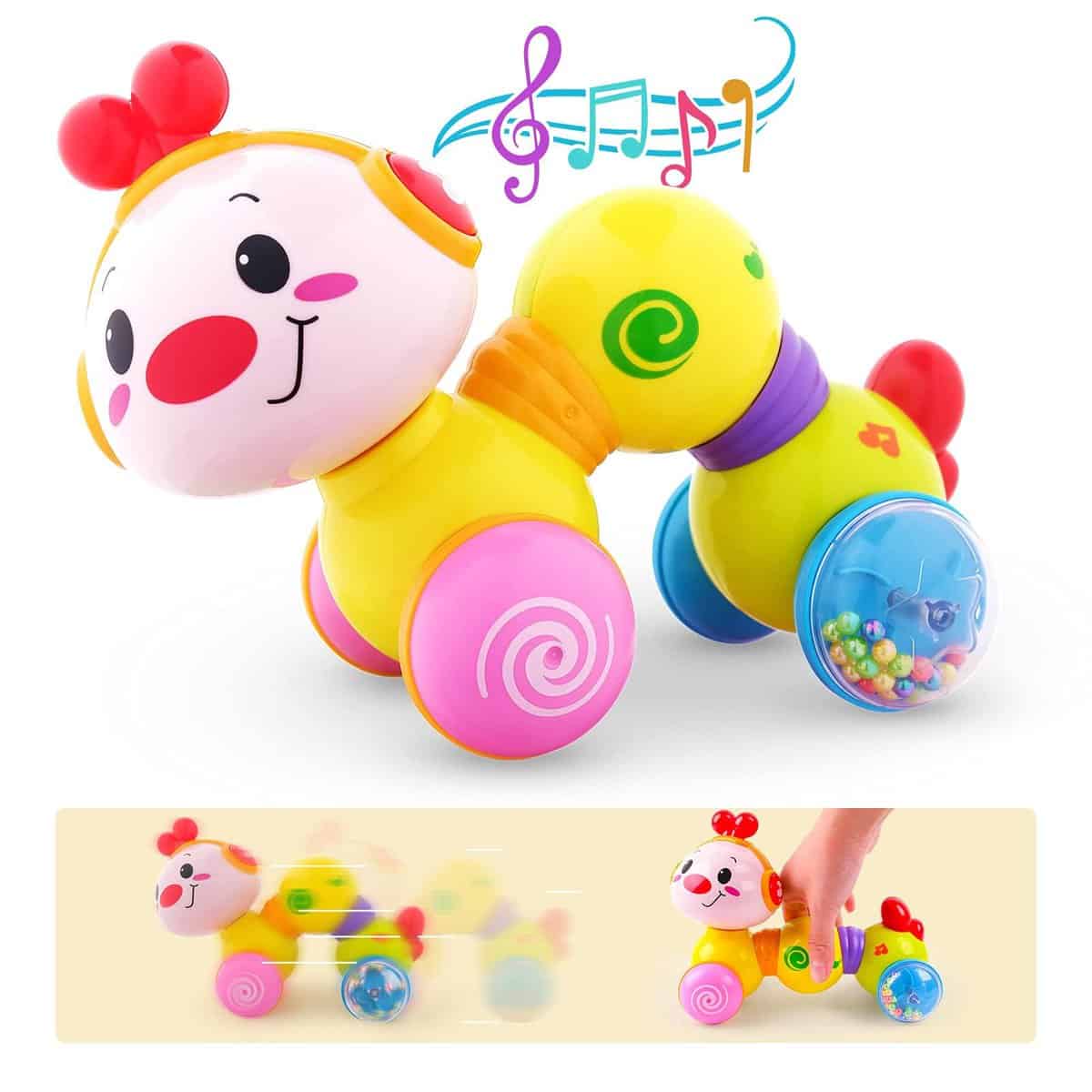 Vanmor Jouet Musical pour Bébé De 6 Mois, Jouet D'activité Chenille, Cadeau pour Les Tout-Petits avec Musique Et Lumières, Jouets éducatifs pour Garçons Et Filles, Jouets D'éveil 9 12 24 Mois