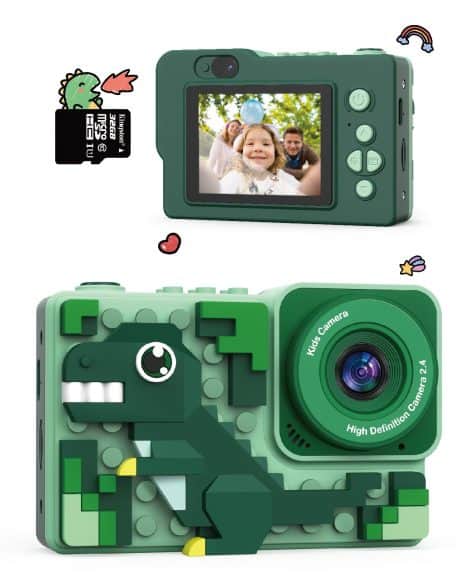 Appareil photo pour enfants Kiztoys, 2,4 pouces, caméra selfie, vidéos HD, cadeau pour enfants de 6 ans et plus.