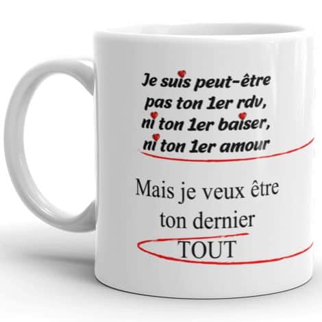 Mug “Amour éternel” en céramique, idée cadeau originale pour déclarer votre amour lors de diverses occasions.