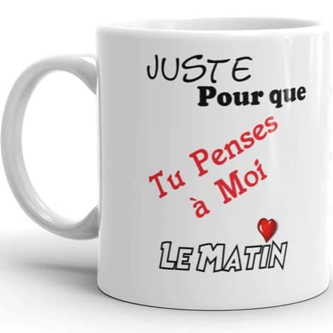 Tasse en céramique “Kalféa Mug Amour” avec message “je t’aime” pour un moment doux le matin. Parfait cadeau pour Noël, la Saint Valentin, un anniversaire ou une fête pour homme ou femme.