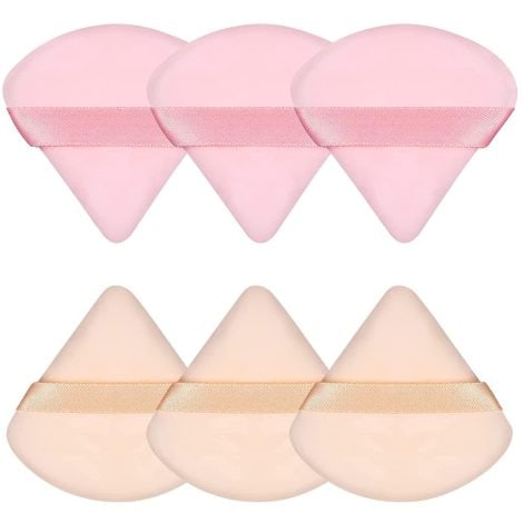 Ensemble de 6 éponges de maquillage douces triangulaires pour poudre libre, fond de teint – cadeau féminin.