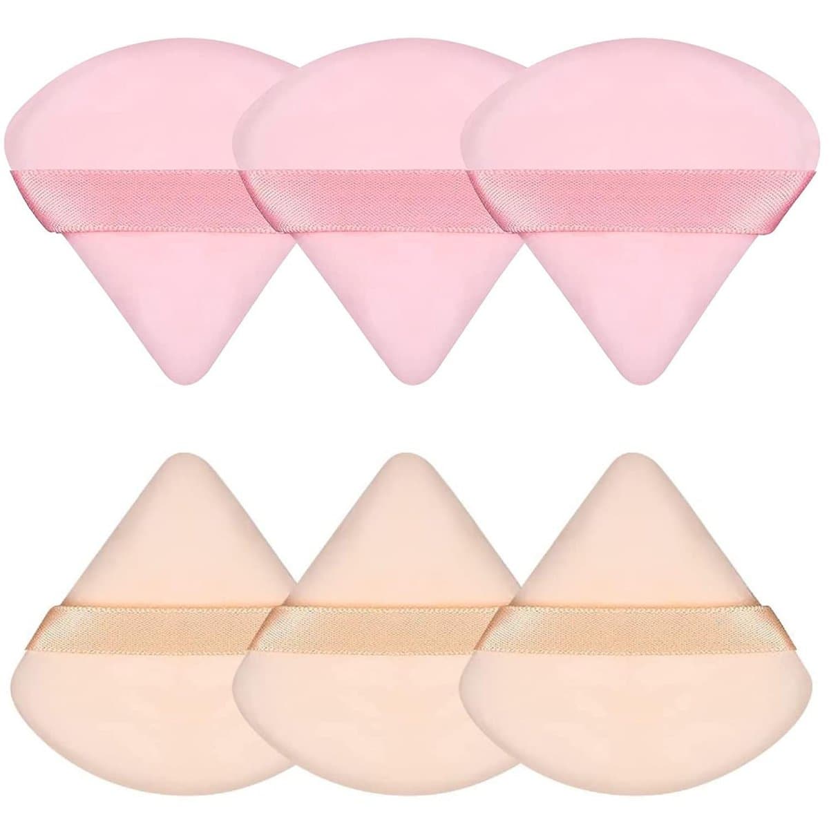 Pimoys Lot de 6 éponges de maquillage triangulaires douces pour poudre libre, fond de teint, éponge de maquillage, cadeau pour femme