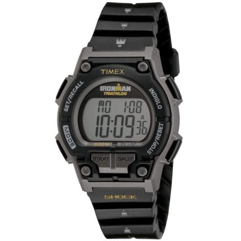 Montre numérique Ironman T5K195 Timex pour homme avec bracelet en résine noir, taille 42 mm.