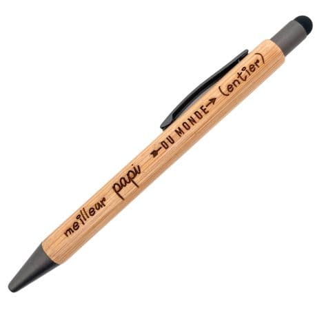 Ernestine – Stylo gravé tactile “papi je t’aime” – Cadeau original Fête des Grands-Pères – Idée cadeau homme anniversaire et naissance – Annonce grossesse