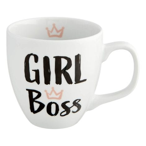 Tasse à café « Girl Boss » en porcelaine, idéale pour cadeaux à amie, maman, sœur, fille, collègue. 0,45 l.