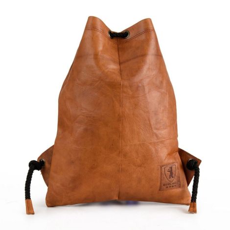 Sac en cuir Berliner Bags vintage avec cordon, idéal pour hommes et femmes – couleur marron.