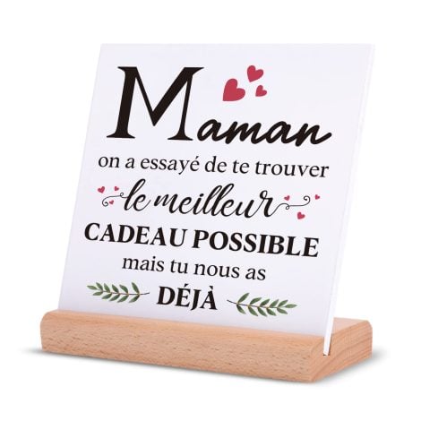 Cadeau en bois acrylique pour maman : Niyewsor, idéal pour Noël, anniversaire ou la Fête des Mères.