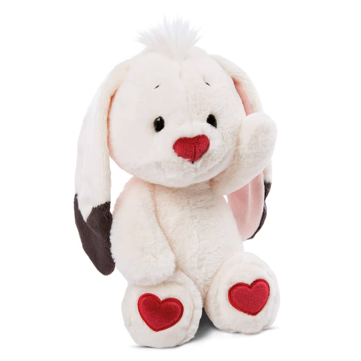 NICI- Hasen 25cm avec Motif de cœur sous Les Pieds – Lapins Peluches pour Filles, garçons et bébés – Jouets Animaux Tout Doux à câliner, Offrir et pour Jouer – Doudous, Blanc/Rouge, 47475, 25 cm