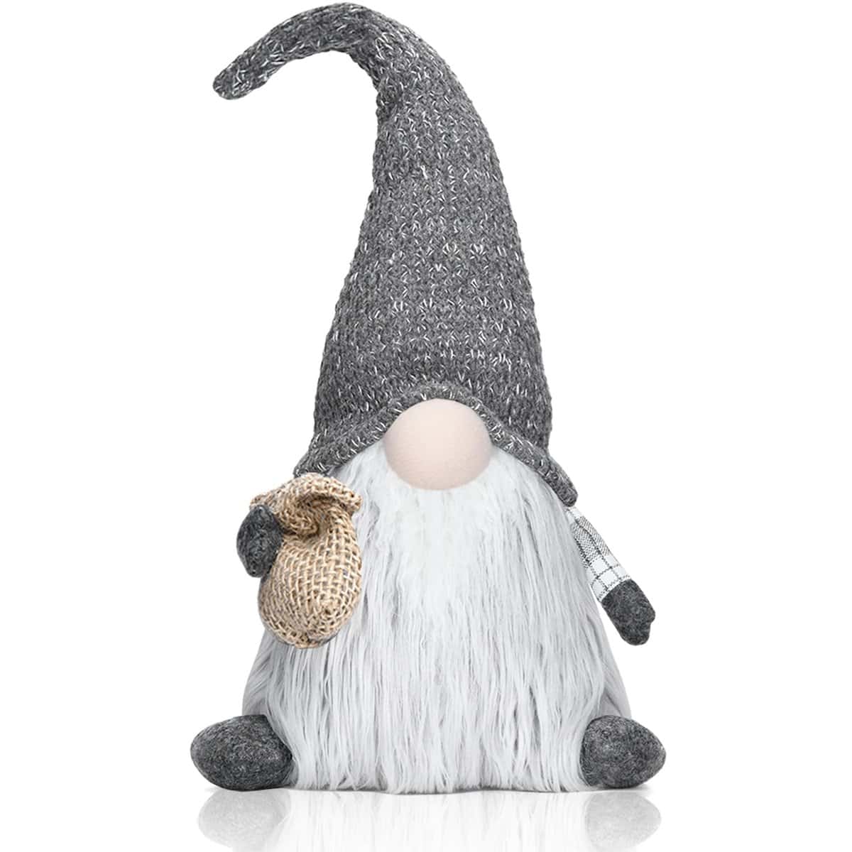 EKARSEN GNOME en Peluche pour Décoration de Noël, Hauteur 50cm, Original, Tomte scandinave Fait à la Main, Cadeau pour Les Enfants et Noël (Gris)