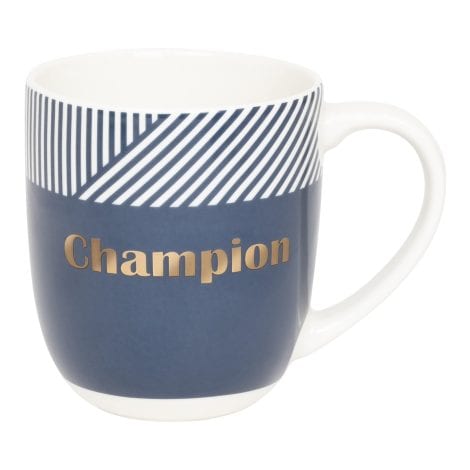 DRAEGER PARIS | Tasse en céramique “Champion” bleue | Cadeau rigolo pour Collègue, Frère, Ado, Ami, Partenaire | Tasse originale avec Coffret Cadeau.