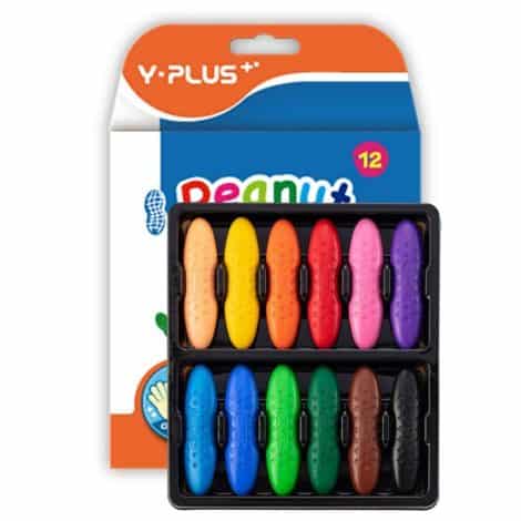 Crayons de Cacahuètes YPLUS pour Les Tout-Petits, 12 crayons colorés Enfants, sûrs et lavables. Fournitures d’Art pour colorier.