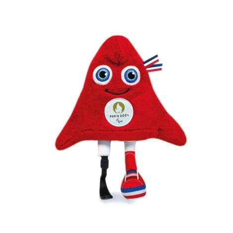 Peluche Rouge Paralympique 25 cm – Mascotte Officielle JO PARIS 2024 – Sachet Doudou et Compagnie.