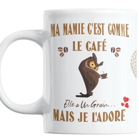 Mug “Paroles d’amour” pour faire sourire Mamie, un cadeau idéal pour Noël et son anniversaire.