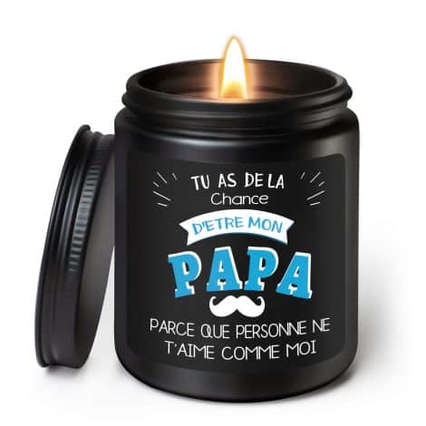 Cadeau spécial pour papa : Bougie parfumée pour la Fête des Pères, anniversaire, Noël.