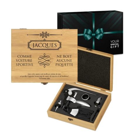 Coffret Sommelier Personnalisé pour les Amateurs de Vin – Cadeau Idéal pour Tout Homme – Édition Voiture